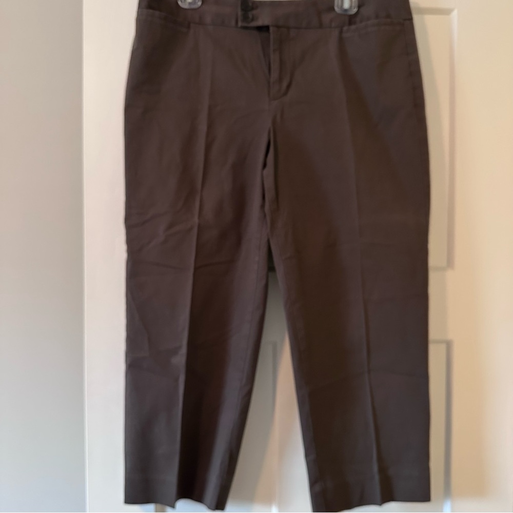 GAP Curvy Brown Straight Leg Pants 24” Inseam Tailored Slacks